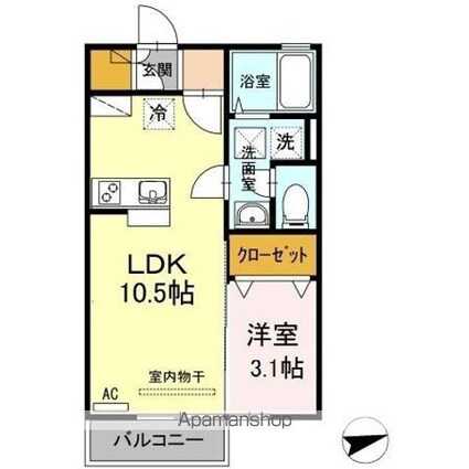パークサウス[1LDK/33.61m2]の間取図