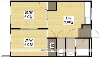田中本社ビル[2DK/47m2]の間取図