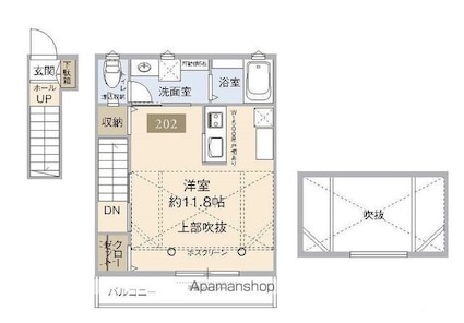 グレンシアⅢ　上北台Ⅱ[1R/34.26m2]の間取図