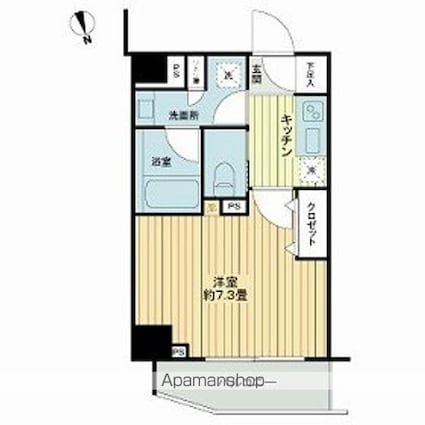フレシア中目黒[1K/25.28m2]の間取図