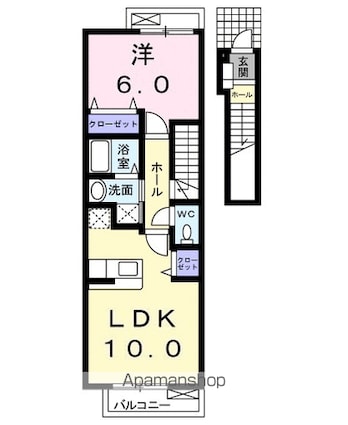 フレンドリー[1LDK/42.37m2]の間取図