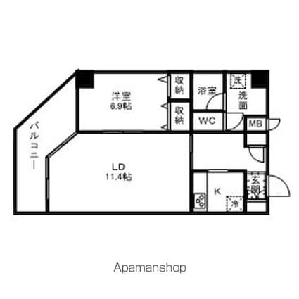 メインステージ王子[1LDK/51.61m2]の間取図