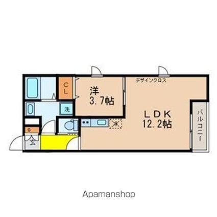 東京都立川市羽衣町１丁目[1LDK/38.5m2]の間取図
