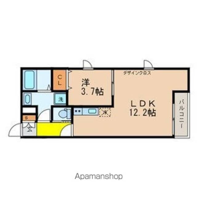 東京都立川市羽衣町１丁目[1LDK/38.5m2]の間取図