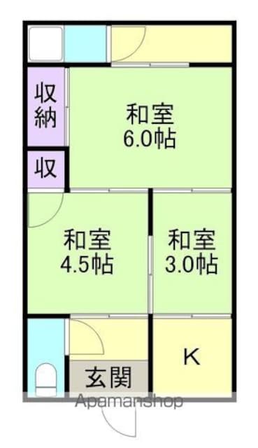 メモリア有本[3K/34.63m2]の間取図