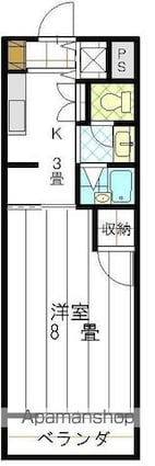 エコール久米[1K/28m2]の間取図