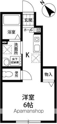 オランジェ[1R/22.77m2]の間取図
