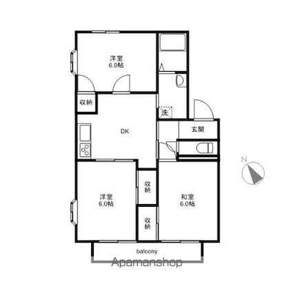 埼玉県加須市川口３丁目[3DK/56.1m2]の間取図