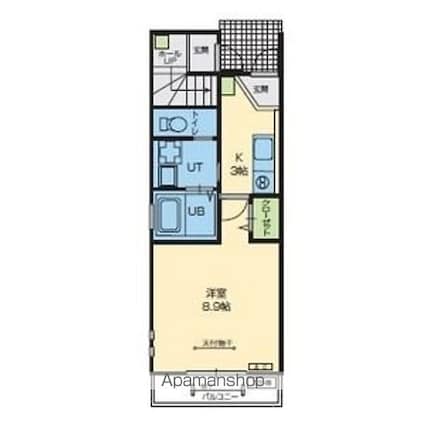 テゾーロ下太田　Ａ[1K/32.14m2]の間取図