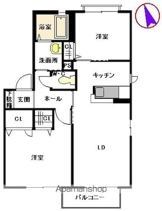 フォーレスＭ　Ⅱ棟[2LDK/53.28m2]の間取図