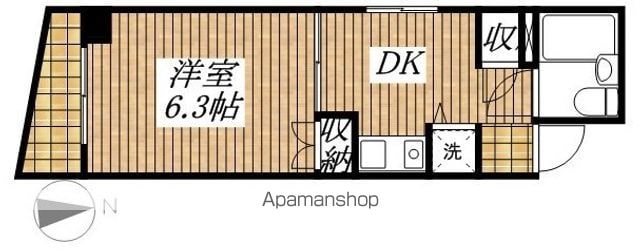 東京都立川市富士見町１丁目[1DK/22.94m2]の間取図