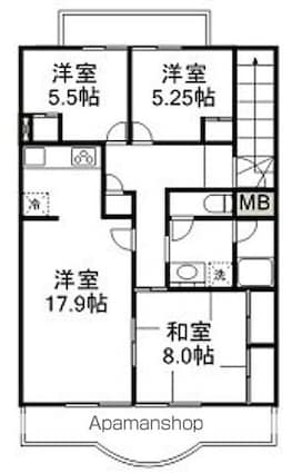 千葉県印西市高花２丁目[3LDK/80.3m2]の間取図