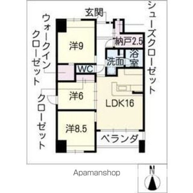 アクシス香蘭[3LDK/91m2]の間取図