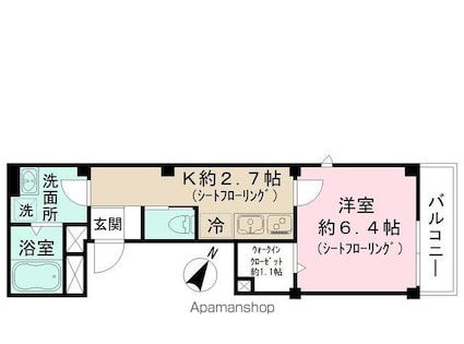 メゾン・ド・コール[1K/28.87m2]の間取図