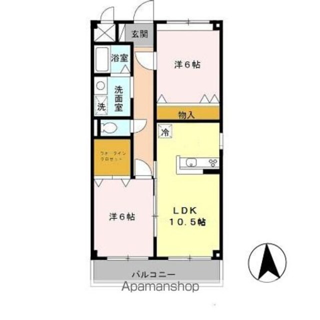 和歌山県和歌山市宇須２丁目[2LDK/60m2]の間取図