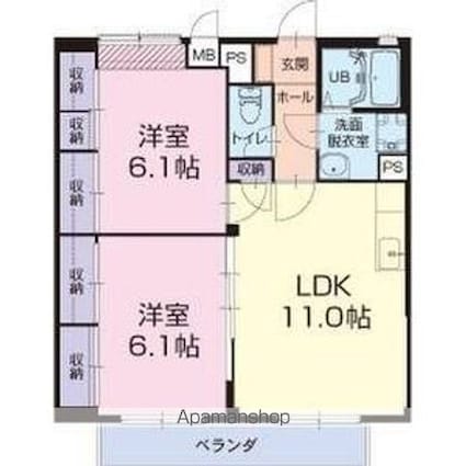サンリット[2LDK/56.2m2]の間取図