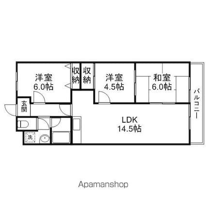 ファミールＤＡＮ[3LDK/66.08m2]の間取図