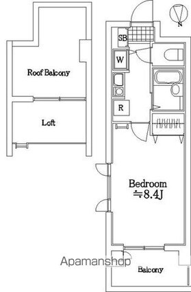 西葛西ガーデンハウス[1K/25.11m2]の間取図
