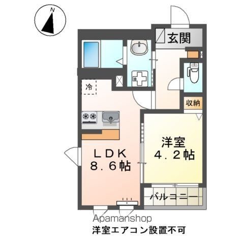 ハートランド高幡不動 401｜東京都日野市南平３丁目(賃貸マンション1LDK・4階・32.96㎡)の写真 その2