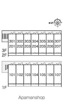 レオパレススカイ[1K/19.87m2]の配置図
