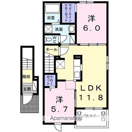 アルカーサⅡ[2LDK/56.68m2]の間取図