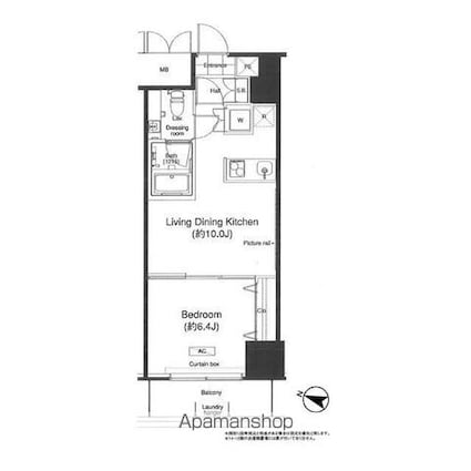 グランハイツ高田馬場[1LDK/38.31m2]の間取図