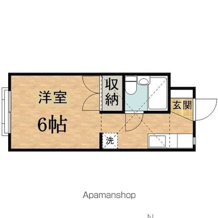 日野タカキコーポ[1R/21.75m2]の間取図