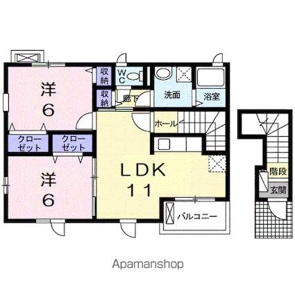 セレッソ　２０１３[2LDK/57.85m2]の間取図