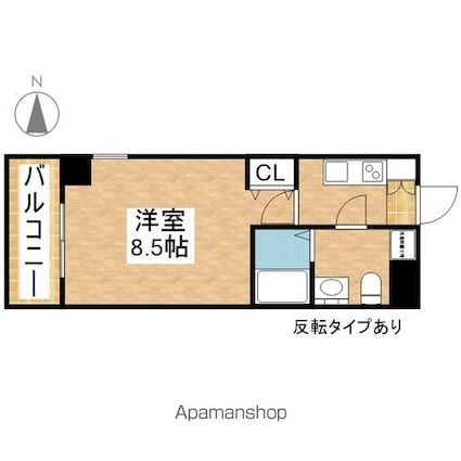 愛知県名古屋市中区上前津２丁目[1K/24.56m2]の間取図