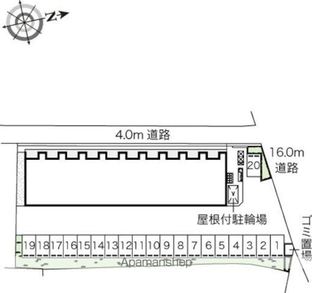 レオネクストハイアットⅡ[1K/30m2]の配置図