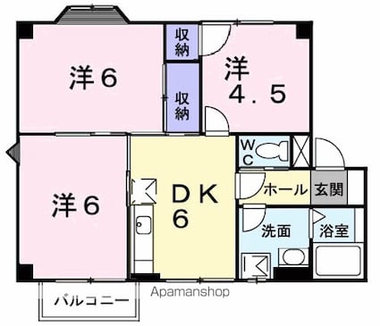 シャルマンハイムⅠ[3DK/50.1m2]の間取図