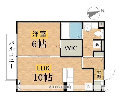 グリーンヒル[1LDK/40.07m2]の間取図
