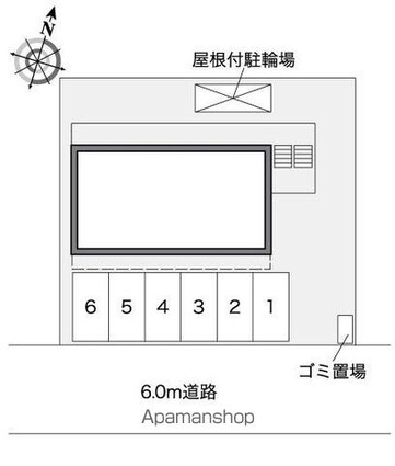 レオパレスアリビオ[1K/19.87m2]の配置図