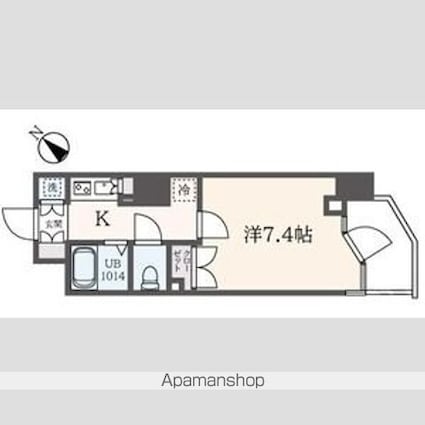 東京都中野区中野３丁目[1K/24.74m2]の間取図