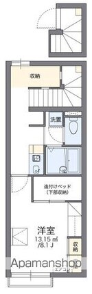 レオパレス蒼　Ⅱ[1K/28.02m2]の間取図