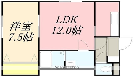 カーサデクエルノⅡ[1LDK/45.3m2]の間取図