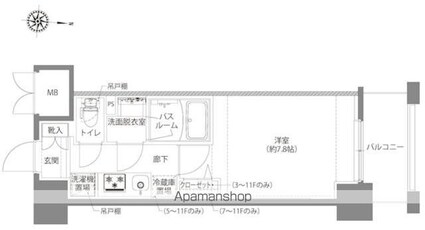 ＡＥＬＬ亀有[1K/26.61m2]の間取図