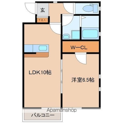 仮）白萩町アパート[1LDK/40.18m2]の間取図