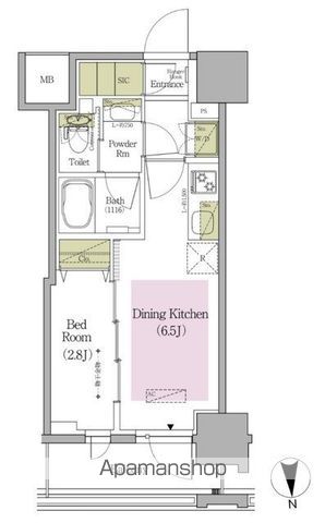 【新宿区早稲田鶴巻町のマンションの間取り】