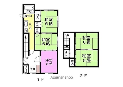 関川貸家[5K/76.03m2]の間取図