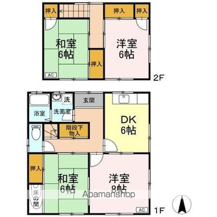 岡山県岡山市北区三門東町[4DK/90.22m2]の間取図