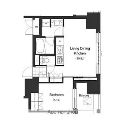 プライムアーバン本駒込[1LDK/40.21m2]の間取図