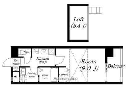 珠光ビル南草津[1K/28.27m2]の間取図