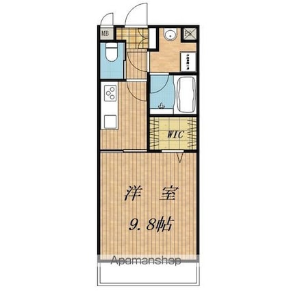 クレア飯田[1K/32.68m2]の間取図