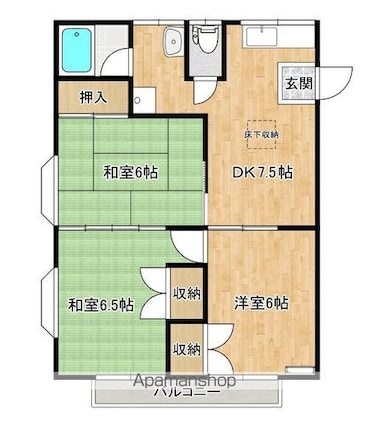 メゾンビィーズ[3DK/55.06m2]の間取図