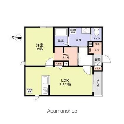 プレジオ明大前[1LDK/42.64m2]の間取図