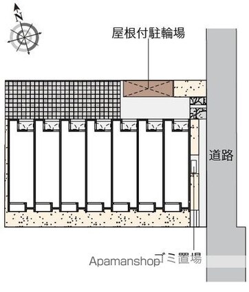 レオネクストボヌールＨ[1R/33.7m2]の配置図
