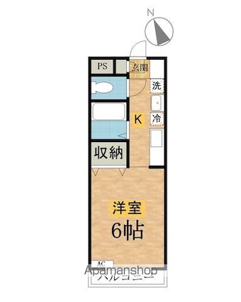 ワタナベビル[1K/22.5m2]の間取図