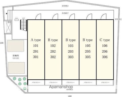 リブリ・トーカク[1K/26.08m2]の配置図