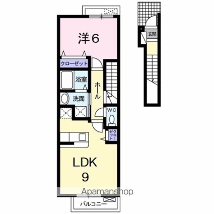 リバージュ　２[1LDK/42.37m2]の間取図
